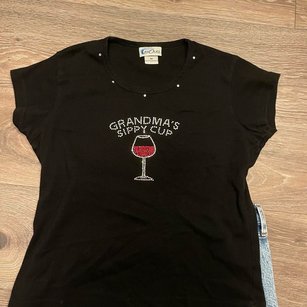 bejewel wine glass tee - Picture 3 of 5